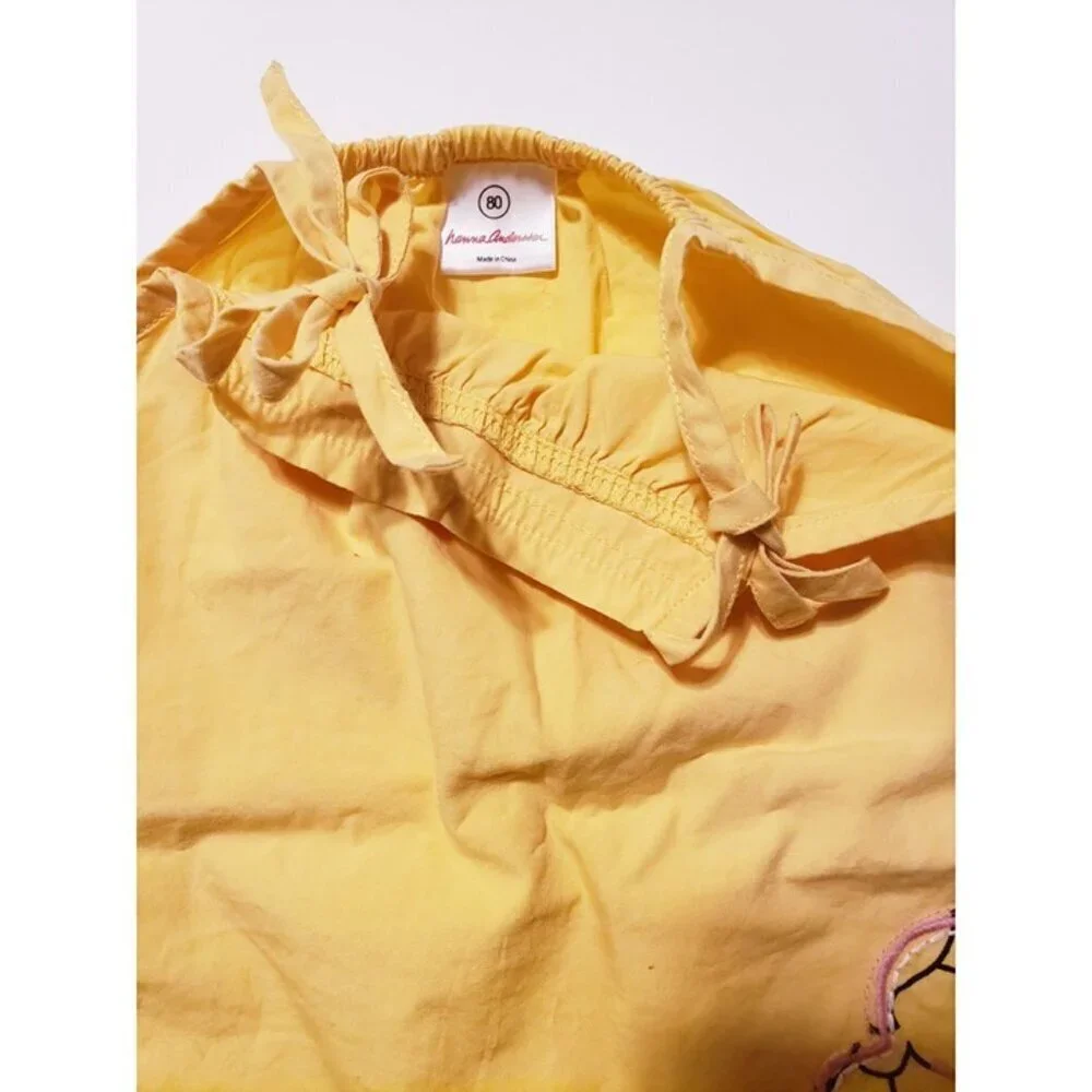 Hanna Andersson yellow dress 80 / 18-24 months pillowcase sundress beach summer